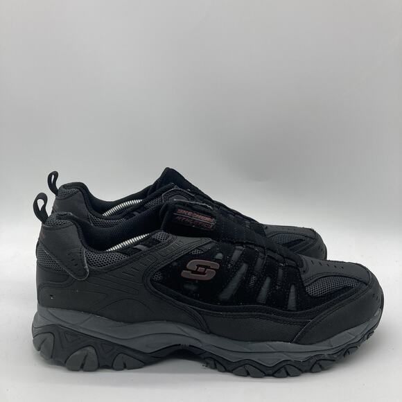 Mens Size 13 Extra Wide Skechers After Burn M Fit Black Charcoal Shoes 51866EWW - Picture 1 of 10
